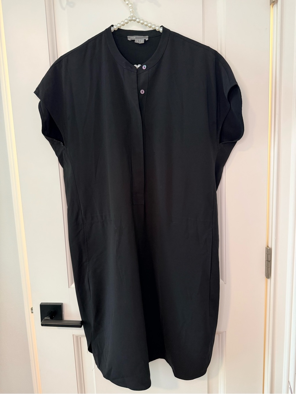 Vince Black Short shift Sleeve Shift Dress Medium